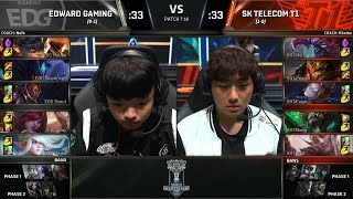 【2017全球總決賽】小組賽 第二天 EDG vs SKT [upl. by Peih587]