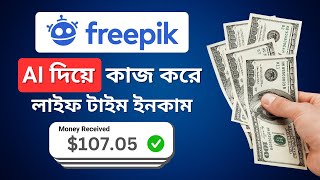 AI দিয়ে ইমেজ ক্রিয়েট করে Freepik থেকে টাকা ইনকাম  Freepik Earn Money  Make Money With AI [upl. by Rea]