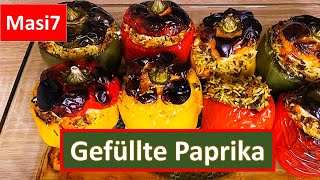 Rezept für Gefüllte Paprika mit Reis und Hackfleisch Schnell amp Lecker masi7 schnellesrezept [upl. by Cohdwell]