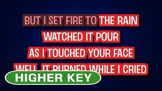 Adele  Set Fire To The Rain  Karaoke Higher Key [upl. by Eiramnna]