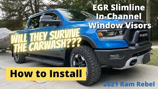 2021 Ram Rebel  EGR Slimline InChannel Window Visors install [upl. by Love741]