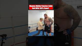 Magnus Midtbø Hits Eddie Hall With 100 Power boxing [upl. by Weissman]