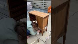 Staining a vintage music cabinet Does rain ruin stain or varnish I hope not diy furnitureflip [upl. by Gerianna]