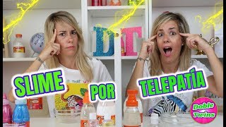 SLIME POR TELEPATÍA TWIN TELEPATHY SLIME CHALLENGE RAQUEL VS ELISABET [upl. by Aihtniroc59]