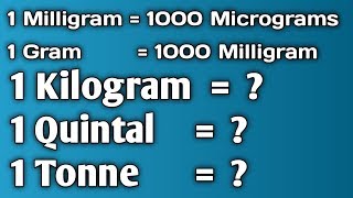 Units of weightMilligramkilogramQuintalTonneभारवजन की इकाइयाँ By Satya Education [upl. by Nedarb468]