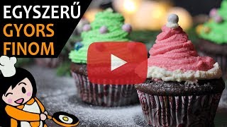 Karácsonyfa muffin  Recept Videók [upl. by Eberhard]