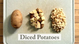 How to Dice Potatoes into Cubes Large amp Small [upl. by Colet]