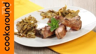 Carrè dagnello con carciofi alla menta  Ricette secondi piatti di carne [upl. by Ynes150]