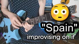 quotSpainquot improv for over 6 mins Latin Jazz Funk Rock Fusion  strandberg [upl. by Anauqahs]