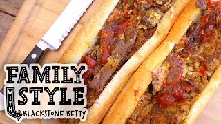 Cheesesteaks for Breakfast Cheesesteak and Eggs Sandwich  Family Style  Blackstone Griddles [upl. by Arondel]