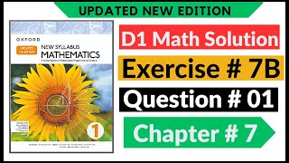 Exercise 7b Question  1 d1 Maths New Updated Edition Oxford New Syllabus  Chapter 7  Book 1  D1 [upl. by Leno]