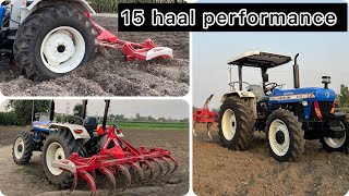 New Holland 3630 SE 4x4 Performance on 15 cultivator  ਨਵਾਂ 3630🎉 ਪਹਿਲੇ ਦਿਨ ਹੀ ਜੋੜ ਲਿਆ 15 ਹੱਲਾ ਤੇ🔥 [upl. by Falda]