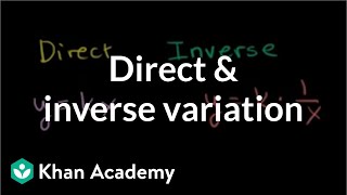 Direct and inverse variation  Rational expressions  Algebra II  Khan Academy [upl. by Torhert]