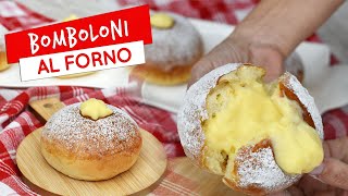 Bomboloni al forno ripieni di crema ricetta dei krapfen al forno sofficissimi [upl. by Nelra]