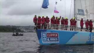 The Clipper Round the World Yacht Race fleet leaves DerryLondonderry to a spectacular farewell [upl. by Eenel857]