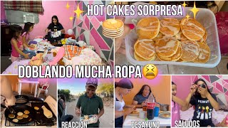 DOBLANDO MUCHA ROPA✨👖👚mini hot cakes🥞sorpresa ami esposo ✨desayuno con amigas [upl. by Balliett]