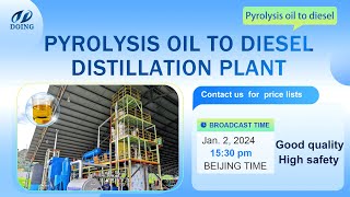 Waste oilPyrolysis oil to diesel distillation machine introduction live [upl. by Alix]