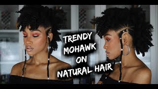 TRENDY MOHAWK ON 4C NATURAL HAIR [upl. by Elletnwahs]