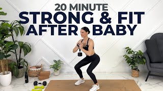 FULL BODY Postpartum Strength Workout Get Strong amp Fit After Pregnancy [upl. by Nelg]