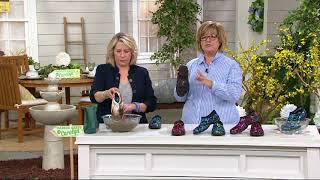 Sloggers Waterproof Cross Stitch Paw Prints Garden Shoe on QVC [upl. by Eniledam]