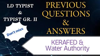 LD TYPIST  TYPIST GR II PREVIOUS QUESTIONS amp ANSWERS masteringedutech ldtypist typist kerafed [upl. by Lot]