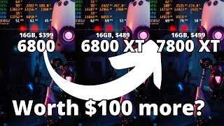 Is the 7800 XT worth it after lastgen price drops 6800 vs 6800XT vs 7800XT FSR3 Newest Games [upl. by Ydarb475]