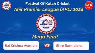 Day 8  Mega Final  Ahir Premier League APL 2024  MADHAPAR  Bhuj  Gtc Live [upl. by Cassiani]