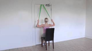 How to do a seated lat pull down with a band [upl. by Wanfried]