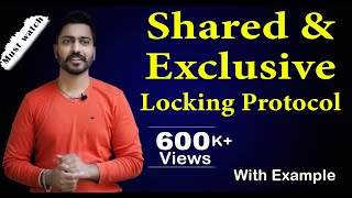 Lec86Shared Exclusive Locking Protocol with Example in Hindi  Concurrency Control  DBMS  Part1 [upl. by Bekha]