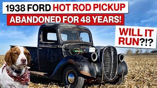 Barn Find1938 Ford Hot Rod Pickup OHV V8 Power Abandoned For 48 Years Will It Run [upl. by Nikita]