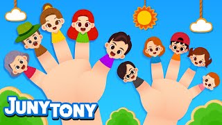 Gran Familia de Dedos  Miembros de la Familia  Canciones Infantiles  JunyTony en español [upl. by Ahsienek]