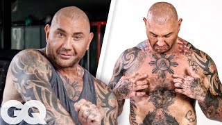 Dave Bautista Breaks Down His Tattoos  GQ [upl. by Aihsaei]