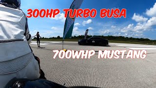 300HP HAYABUSA DESTROYS AT INDY AIRSTRIP ATTACK 12 MILE RACING [upl. by Aibos712]