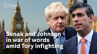 Boris Johnson accuses Rishi Sunak of ‘talking rubbish’ over honours list [upl. by Deane]