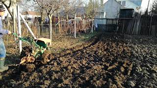 Motocultor Goldoni  Singur la arat self plowing two wheel tractor [upl. by Ellehsar315]