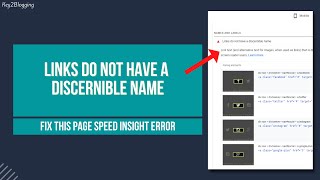 Links do not have a discernible name  Fix this Page speed insight Error [upl. by Norford841]