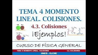 Curso de Física Tema 4 Momento lineal Colisiones 43 Colisiones Ejemplos [upl. by Vina]