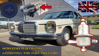 Mercedes W114 DJetronic fuel pressure adjustment on M110 engine [upl. by Quillan]