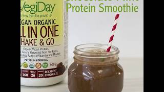 VegiDay Chocolate Mint Protein Smoothie Recipe [upl. by Meldon]