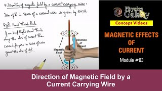 Class 12 Physics  Magnetic field  3 Direction of Magnetic Field by Current Carrying Wire [upl. by Allrud]