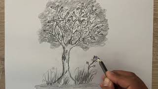 Would you like to draw a beautiful tree easy [upl. by Melitta]