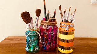 Mason jar decor  Mason jar pencil holder  DIY craft  Best Out Of Waste [upl. by Atileda404]