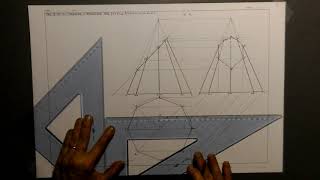 Proiezioni ortogonali con piano ausiliario 2  Tronco di piramide a base ottagonale [upl. by Daniell574]