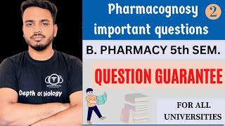 Pharmacognosy 2nd important questions  Pharmacognosy 5th sem important questions sgsir bpharmacy [upl. by Jemena797]