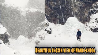 Beautiful frozen view of NandiChool waterfall seeks serious attention of Government [upl. by Theda]