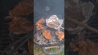 Clarks Cookery Grilling Pork Steaks and Ground Beef [upl. by Yelyak]