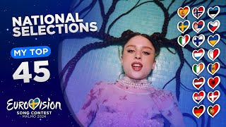 Eurovision 2024 NATIONAL SELECTIONS MY TOP 45 NEW🇮🇹🇸🇪 [upl. by Laeira764]