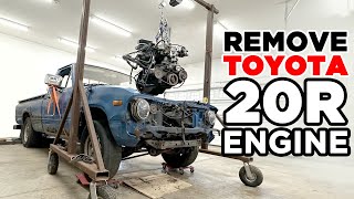 How To Remove 20R Engine From Toyota PickupHilux [upl. by Enyrehtac]