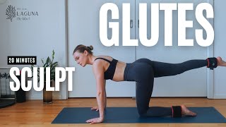 20 min GLUTES WORKOUT  Shape and Sculpt Your Booty with Ankle Weights optional [upl. by Norac]