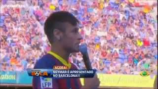 Neymar é apresentado ao Barcelona no Camp Nou [upl. by Notnad423]